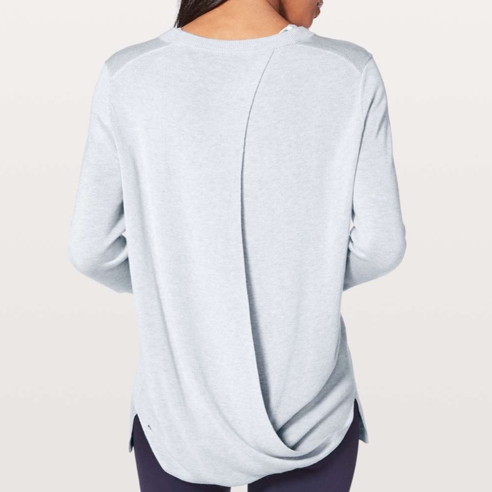 Lululemon Bring it On Backbench Cashmere Blend Lyocell Sweater NWOT Size 6 Ivory